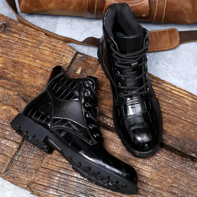 Łukasz | Męskie buty eleganckie ze skóry krokodyla