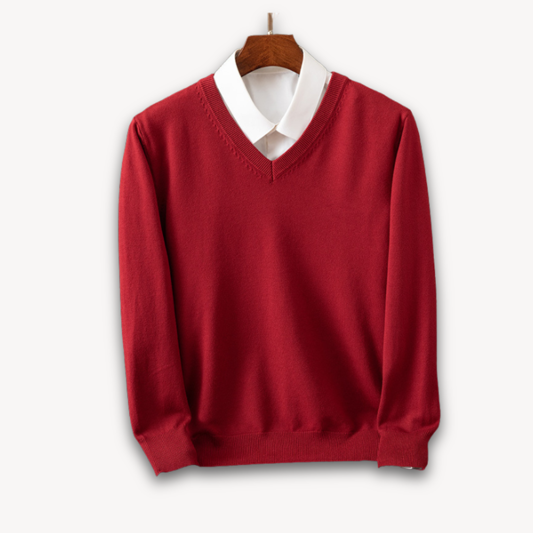 Kamil | Elegancki męski sweter kaszmirowy V-neck