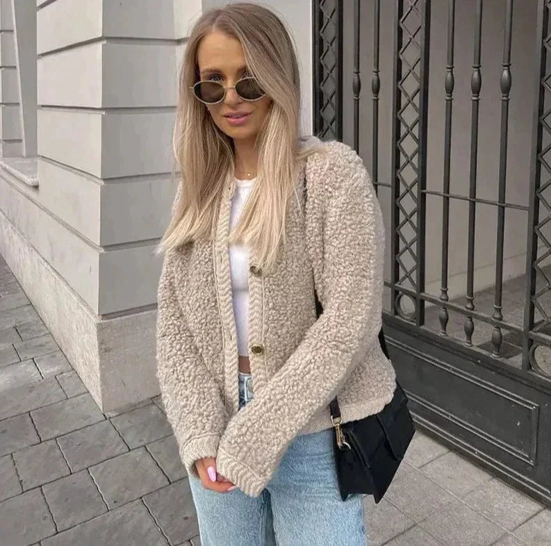 Danuta | Kurtka zimowa damska elegancka teddy casual