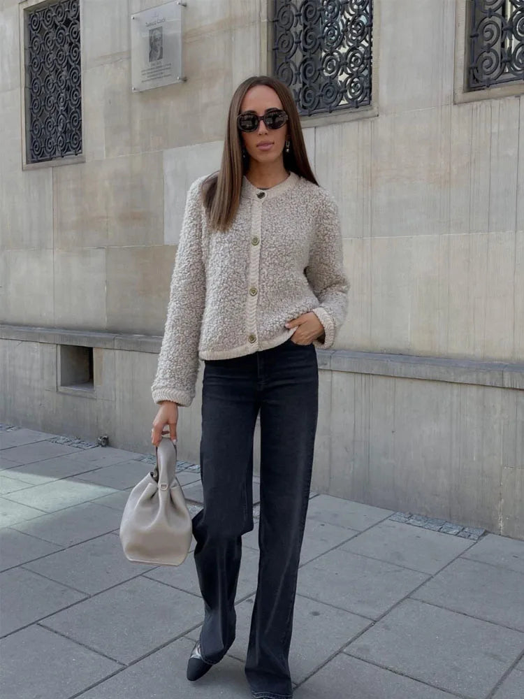Danuta | Kurtka zimowa damska elegancka teddy casual