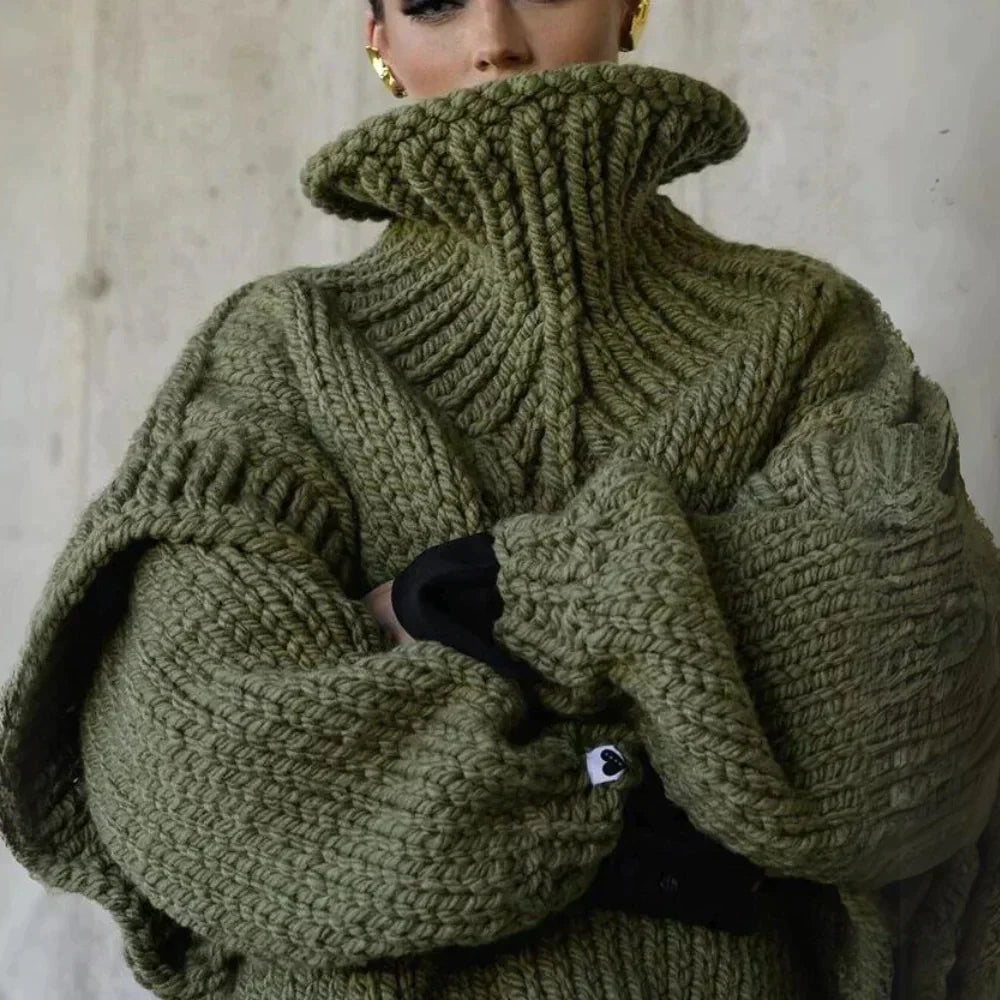 Helena | Damski sweter z golfem oversize na zimę