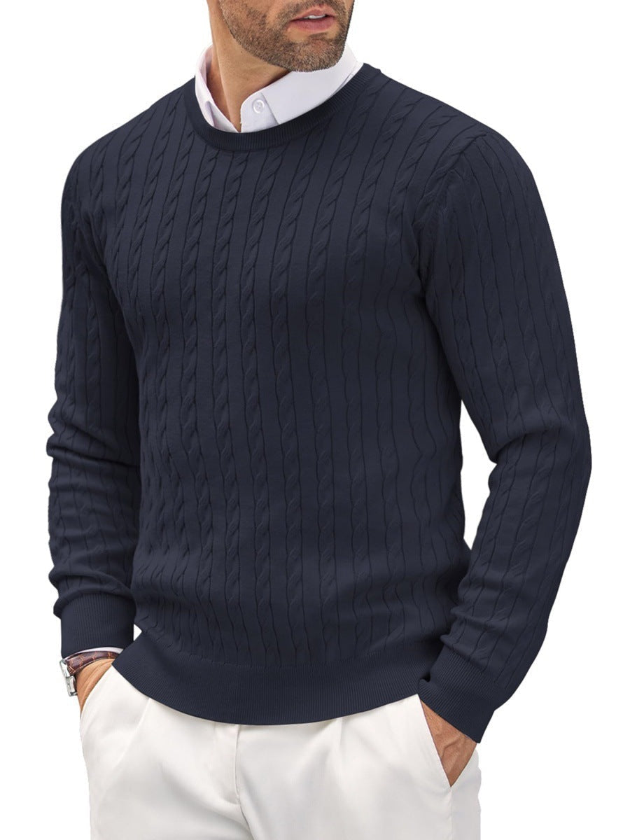 Krzysztof | Sweter męski slim fit z okrągłym dekoltem