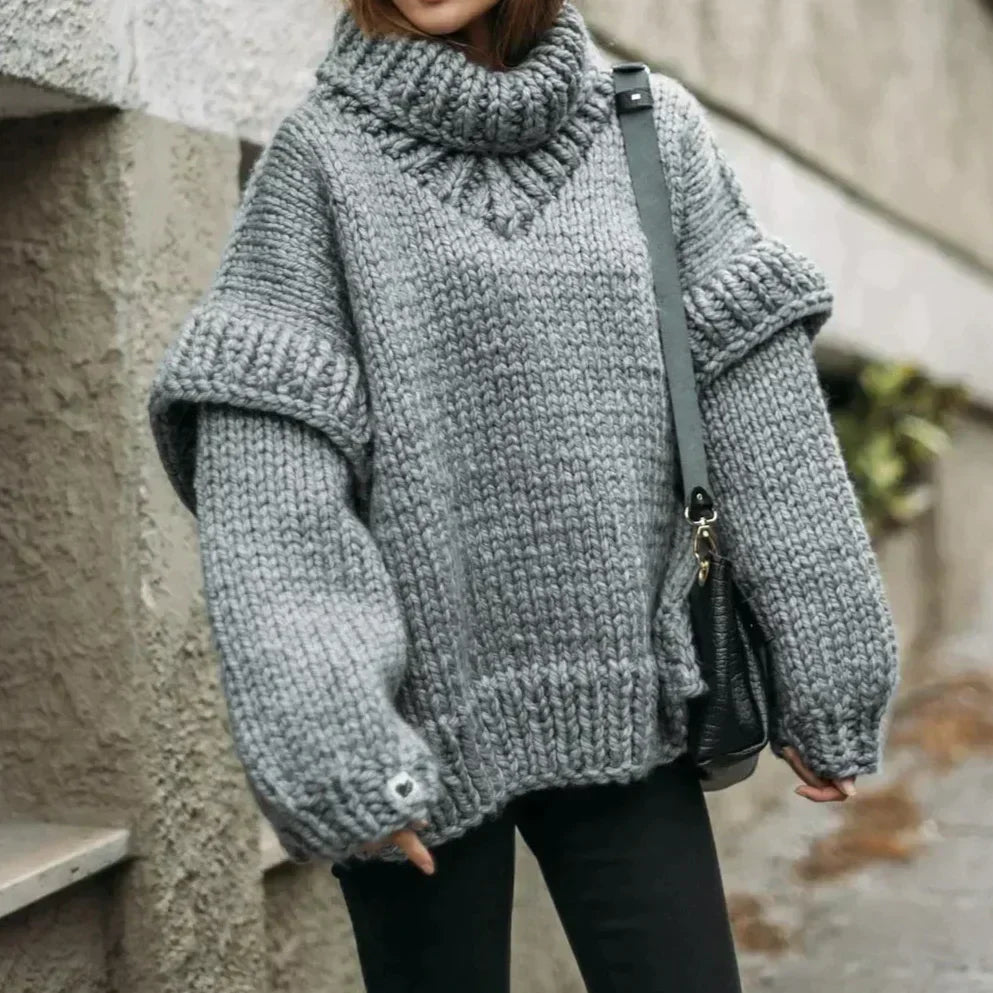 Helena | Damski sweter z golfem oversize na zimę