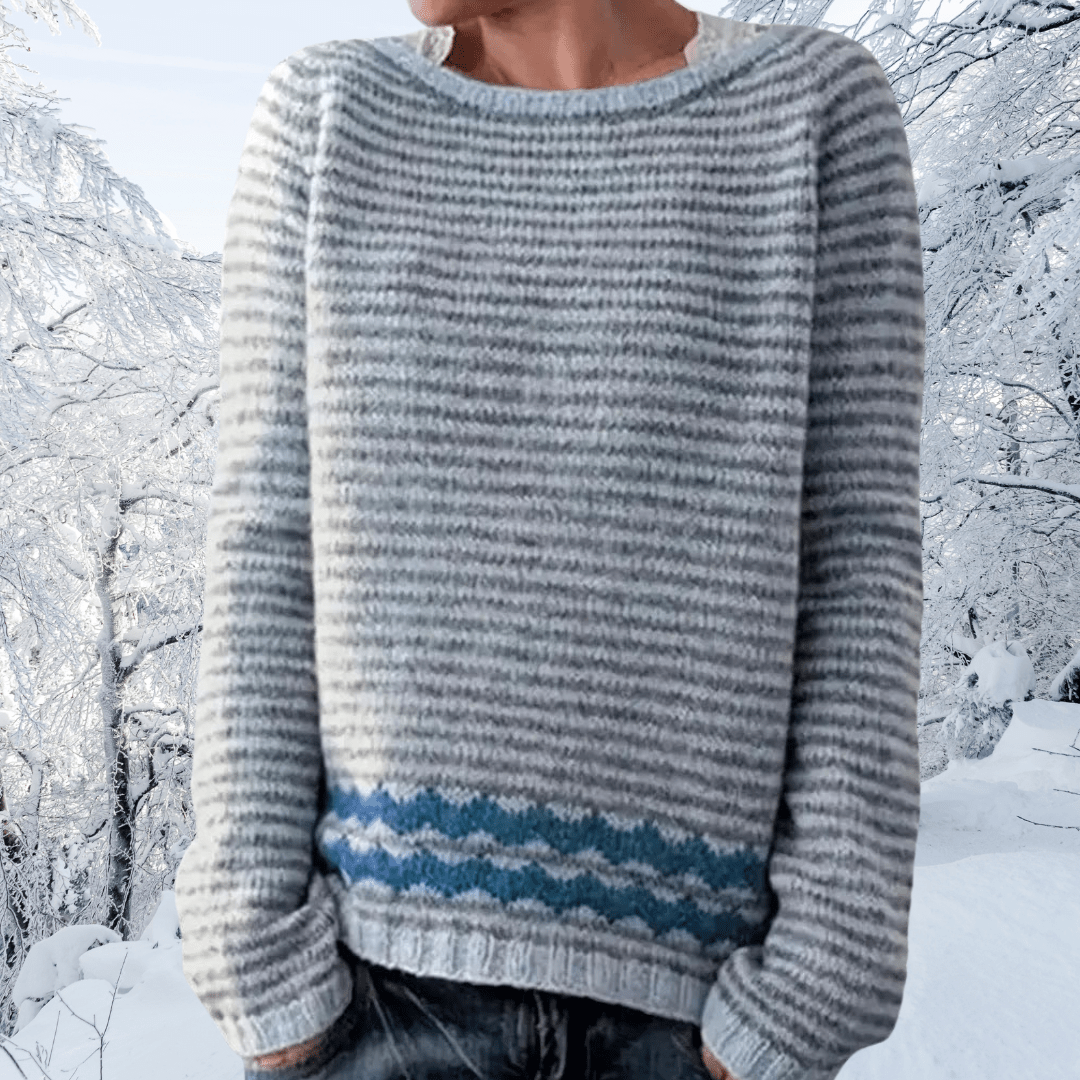 Beata | Damski sweter w paski z wełny