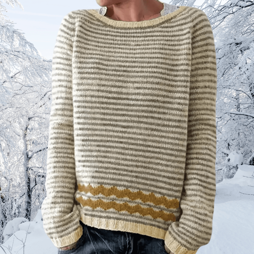 Beata | Damski sweter w paski z wełny