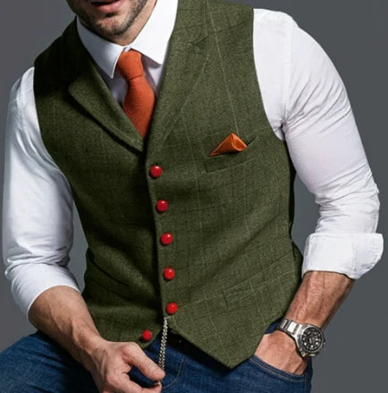 Tomasz | Sweter męski klasyczny vintage z kołnierzem