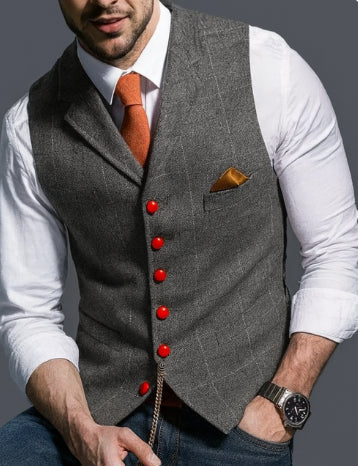 Tomasz | Sweter męski klasyczny vintage z kołnierzem
