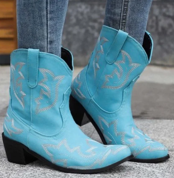 Weronika | Damskie buty kowbojskie z haftem