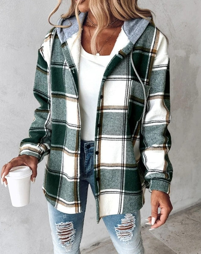 Damska Kurtka W Kropki z Kapturem | Casual
