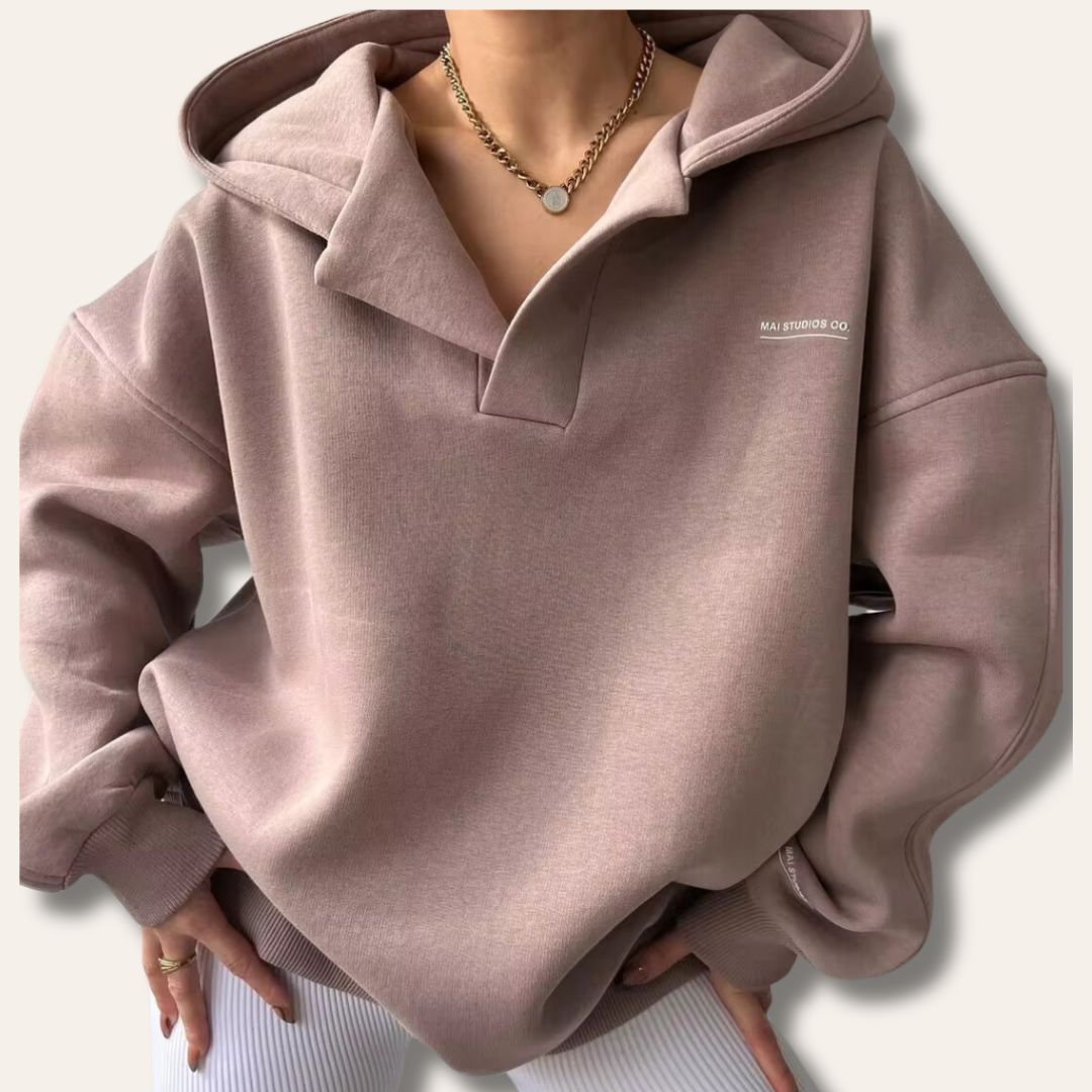 Ewa | Sweter damski z kapturem chic