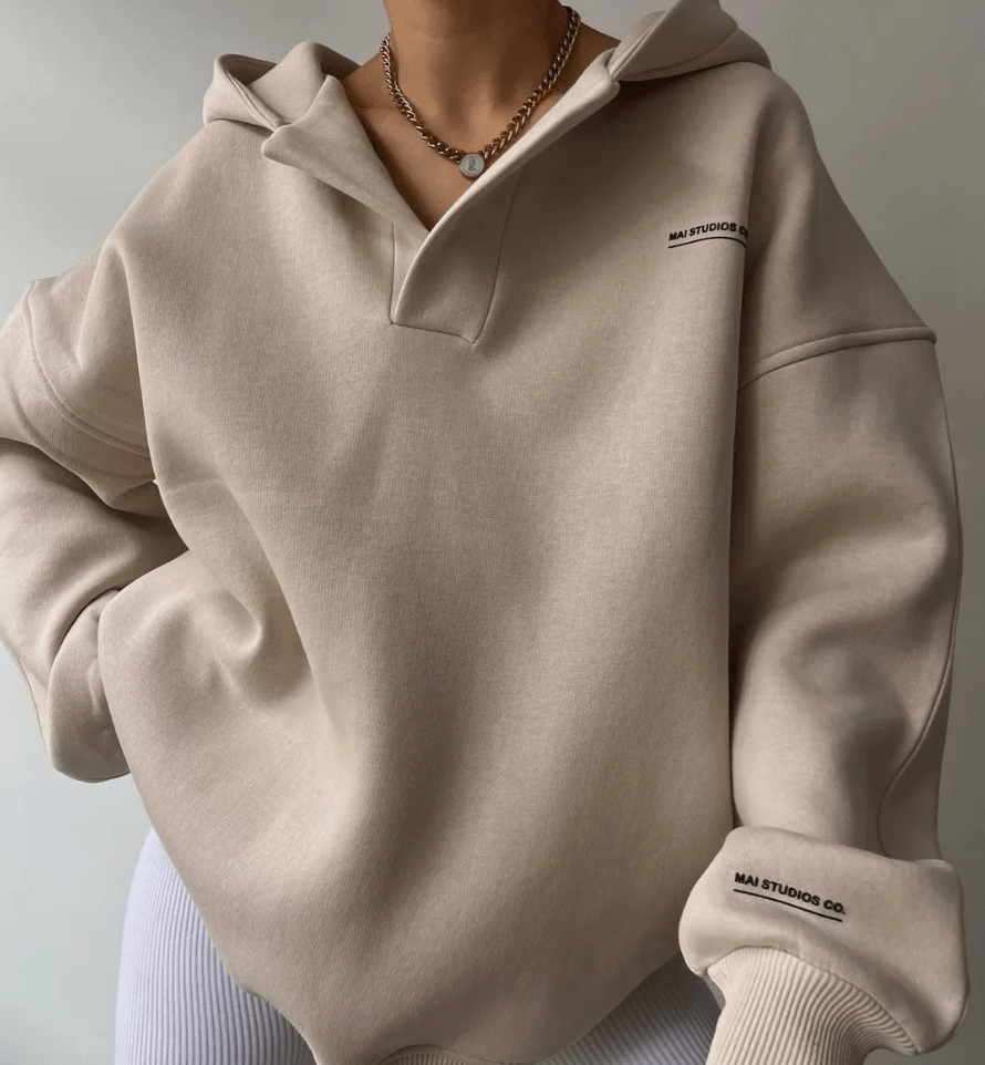 Ewa | Sweter damski z kapturem chic