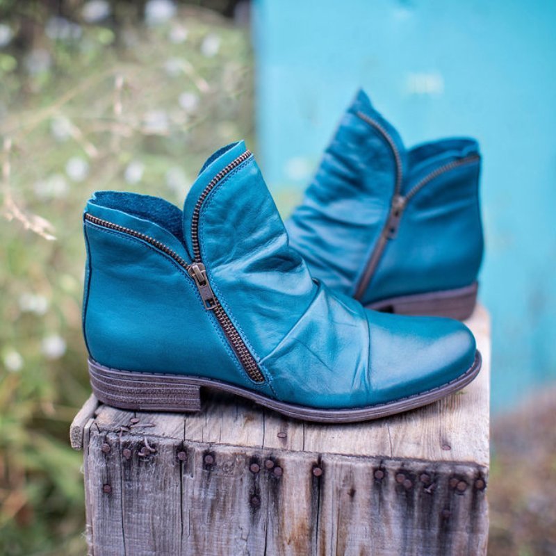 Elżbieta | Damskie buty vintage z zamkiem błyskawicznym