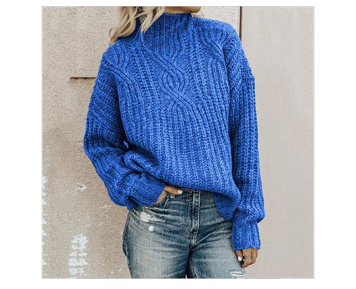 Barbara | Damski sweter z warkoczowym splotem